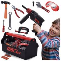 NARZĘDZIA ZESTAW MAJSTERKOWICZA DLA DZIECI WIERTARKA MŁOTEK SKRZYNKA