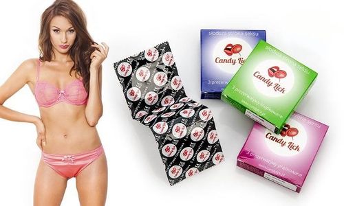 Prezerwatywy Candy Lick prążkowane na Arena.pl