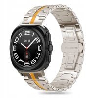 Tech-Protect Stainless Line do Galaxy Watch Ultra (47 mm) Titanium/Orange