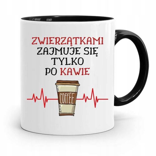 Kubek Czarny Dla Weterynarza Tylko Po Kawie Z Nadrukiem Ze Zdjęciem na Arena.pl