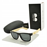 Drewniane Okulary POLARYZACYJNE Słoneczne Nerd PRZECIWSŁONECZNE UV400 marki