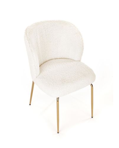 Krzesło Leonore boucle beż/złote na Arena.pl