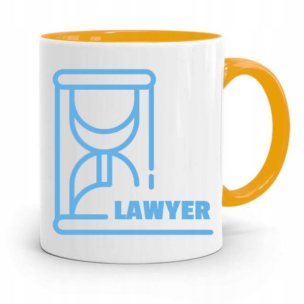 Kubek Żółty Prezent Dla Prawnika Mecenasa Lawyer Z Nadrukiem Ze Zdjęciem zdjęcie 1