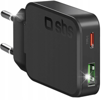 Ładowarka sieciowa SBS Ultra-Slim 45W USB-C PD USB-A Czarny