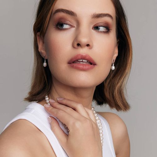 kolczyki srebrne z perłami w kształcie kropli - ksn4307 na Arena.pl