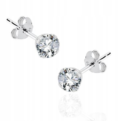 Srebrne kolczyki białe cyrkonie sztyft srebro 925 LAPRII na prezent na Arena.pl