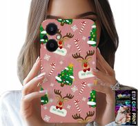 ETUI DO OPPO RENO8 LITE 5G - ŚWIĄTECZNE RENIFERY CHOINKI LASKA WZORY