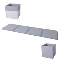 materac gimnastyczny 2w1 pojemnik na zabawki 240x60x4 cm - biało-szary