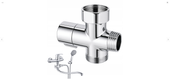 ZAWÓR PRZĘŁĄCZNIK DO BATERII ŚCIENNEJ GW 3/4" x GZ 3/4" x GZ 1/2" Chrom