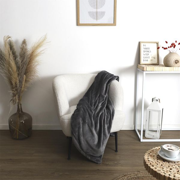 Pled/ koc z kieszenią na stopy szary zdjęcie 2