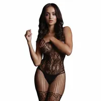 le desir bodystocking koronkowy z pończochami kabaretkami s-xl