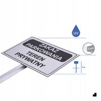 TABLICZKA ZAKAZ PARKOWANIA TEREN PRYWATNY | SŁUPEK WBIJANA | Znak 32x21cm