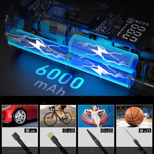 KOMPRESOR SAMOCHODOWY POMPKA DO ROWERU AKUMULATOR 6000 MAH na Arena.pl