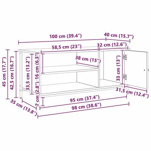 Szafka pod telewizor Stare drewno 100 x 40 x 45 cm na Arena.pl