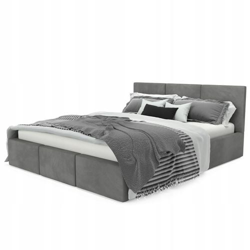 ŁÓŻKO TAPICEROWANE DO SYPIALNI 160x200 ŁÓŻKO PODWÓJNE Z POJEMNIKIEM na Arena.pl