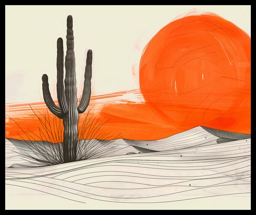 Plakat 60x50cm Kaktus Saguaro na Arena.pl