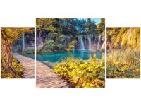 80X40CM JEZIORO PLITVICE JESIENIĄ TRÓJ OBRAZ