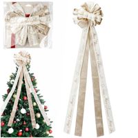 Kokarda Świąteczna Duża Kokardka Dekoracyjna Ozdobna Szpic Czubek Choinkę