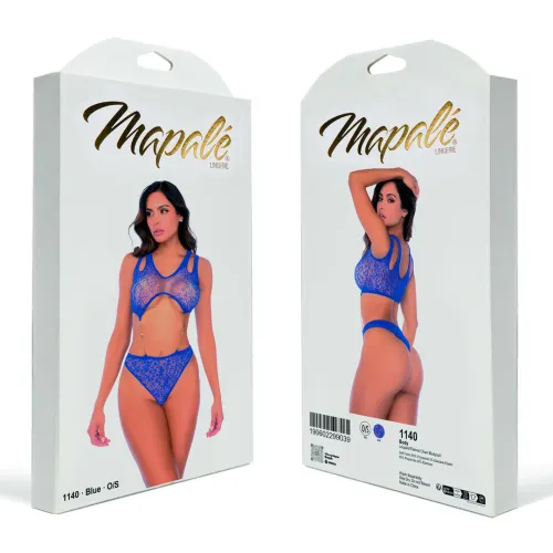 mapele leopard fishnet bodysuit łańcuszki niebieski one size na Arena.pl