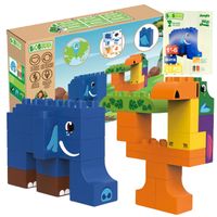 Klocki konstrukcyjne Zestaw klocków Zwierzęta Słoń Tukan klocki dla dzieci