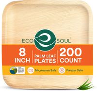 Talerze liściaste kompostowalne 8" kwadratowe ECO SOUL 200 sztuk eko