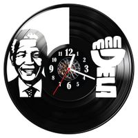 Zegar ścienny z płyty winylowej Nelson Mandela 1110.14