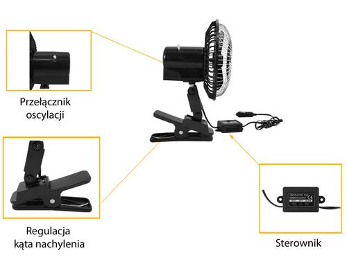 WENTYLATOR SAMOCHODOWY LTC 24V 6" REGULACJA na Arena.pl
