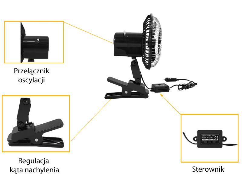 WENTYLATOR SAMOCHODOWY LTC 24V 6" REGULACJA zdjęcie 4