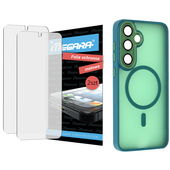 folia do samsung galaxy s25 ochronna matowa + magsafe etui zielone tpu