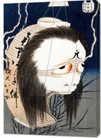 Obraz 70x100cm The Lantern Ghost, Iwa, Hokusai Japoński Vintage do Salonu
