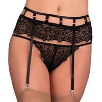 KORONKOWY PAS DO POŃCZOCH CZARNY SEKSI PASKI S/M