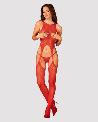 Czerwony Bodystocking Odkryte Plecy N122 Obsessive S/M/L na Arena.pl