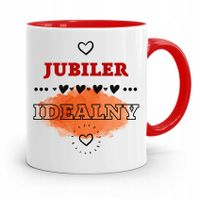 Dla Jubilera Kubek Czerwony Jubiler Idealny Z Nadrukiem Ze Zdjęciem