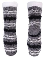 Skarpetki damskie ciepłe zimowe antypoślizgowe kapcie ABS szare grube