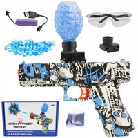 PISTOLET GLOCK NA KULKI ŻELOWE WODNE AUTOMAT ELEKTRYCZNY BEZPIECZNY OKULARY