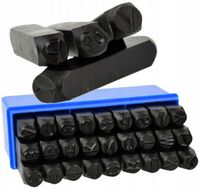 Numeratory litery ze stali węglowej Wysokość 10mm 27szt + ETUI