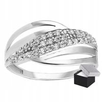 PIERŚCIONEK SREBRNY GRUBY Z CYRKONIAMI PRÓBA 925 PROSTO OD PRODUCENTA