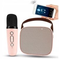 PRZENOŚNY GŁOŚNIK ZESTAW KARAOKE BEZPRZEWODOWY MIKROFON BLUETOOTH USB