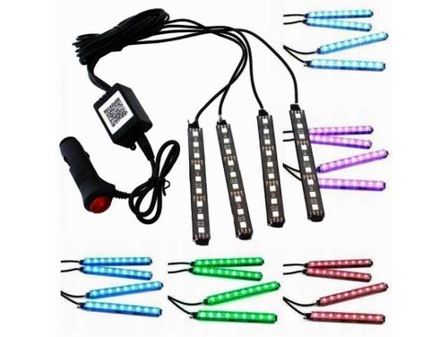 Oświetlenie wnętrza auta samochodu led bluetooth na Arena.pl