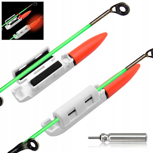 Świetlik elektroniczny sygnalizator brań na szczytówkę + bateria CR425 na Arena.pl