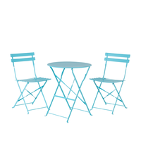 Zestaw mebli balkonowych metalowy niebieski FIORI