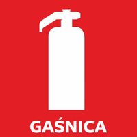 Naklejka GAŚNICA 15x15 cm informacyjna