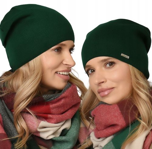 Damska CZAPKA jesienna modny styl podpinana POLSKI PRODUCENT zimowa UNI V3 na Arena.pl