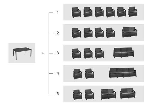 Zestaw Mebli Ogrodowych NAPOLI MINI 6 Rattan Antracyt na Arena.pl