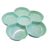 Taca z Melaminy z 6 Przegródkami Kwiat Zielona