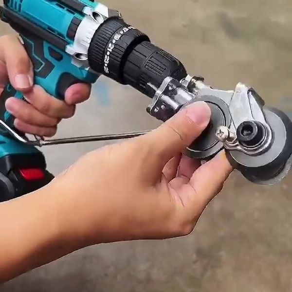 PRZYSTAWKA NA WIERTARKĘ KOŃCÓWKA DO CIĘCIA BLACHY METALU ADAPTER NAKŁADKA zdjęcie 4