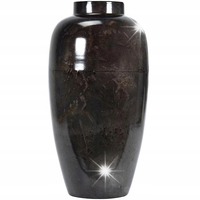 WAZON PODŁOGOWY DUŻY 40cm WYSOKI METALOWY LOFT SREBRNY POŁYSK DO SALONU