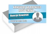 Wizytówki wyborcze 1000 sztuk WYBORY NA RADNEGO RADY GMINY + GOTOWY PROJEKT