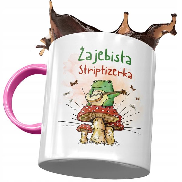 Kubek Różowy Dla Striptizerki Żajebista Prezent Z Nadrukiem Ze Zdjęciem zdjęcie 1