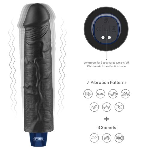 9.5" Real Softee Rechargeable Tpe Vibrating Dildo(Black na Arena.pl